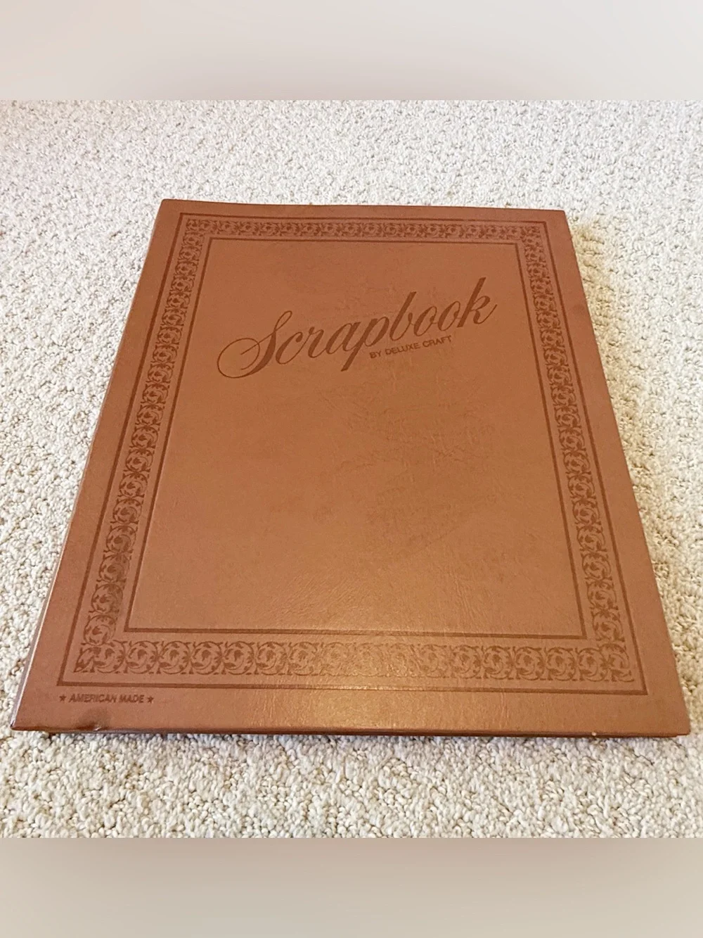 Deluxe Craft 1950’s Brown Photo Album Vintage Floral Border NEW USA 12 x 12 Inch